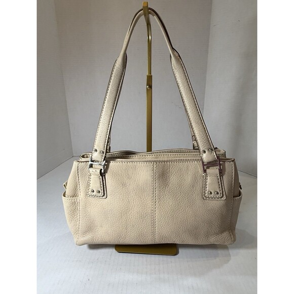Fossil Cream or Ivory Pebbled Leather Satchel Shoulder Bag Blackburn Collection - Picture 14 of 16